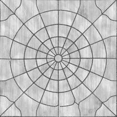 Fototapeta premium Paved circle marble tile mosaic. Seamless natural stone pattern.