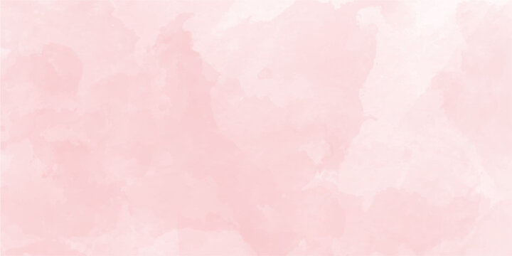 Soft pastel pink watercolor background painted on white paper texture, banner and cover design. Hand drawn flower illustration, Soft pink grunge background frame.