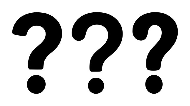 Question mark vector icon set with solid black color and white background featuring help, support, information with frequently asked questions and uncertainty sign
