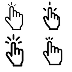Obraz premium Hand Cursor Click Icons Set Vector Graphic Illustration