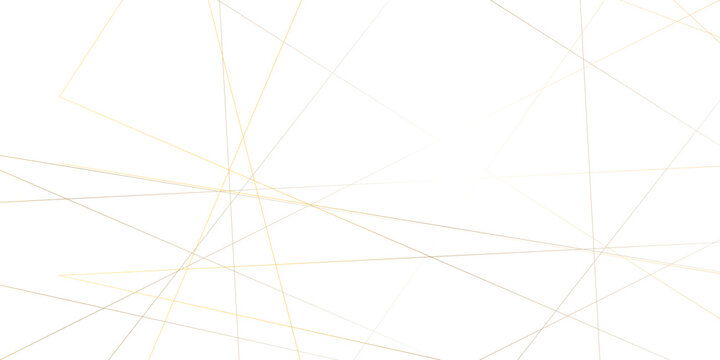 Premium white luxury pattern and paper texture design featuring abstract golden random chaotic lines with multiple geometric triangles