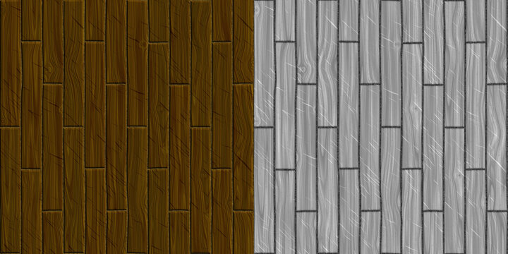 Seamless light wood planks with displacement map