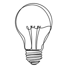 Continuous Line Drawing of a Light Bulb Idea Concept © Akova
