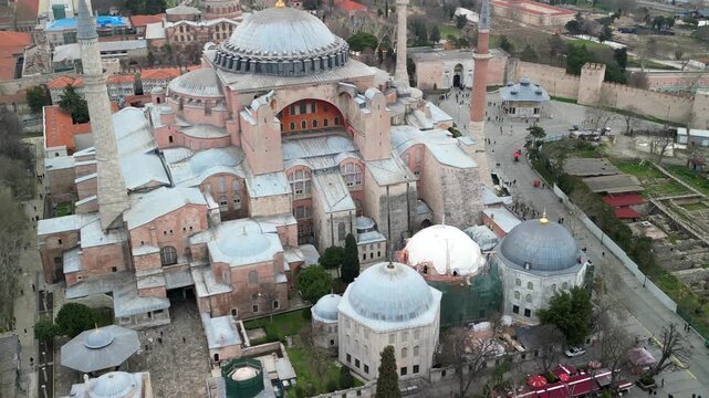 Istanbul Hagia Sophia mosque zoom-in shot