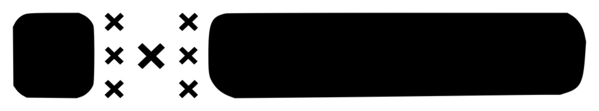 Error icon set with solid black cross on white background featuring error symbol, cross, iconography with minimalistic vector and illustration