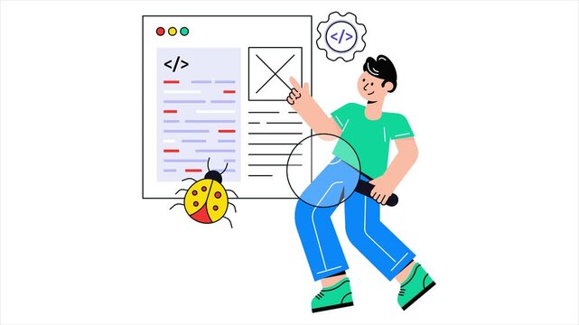 Web Testing  2D Flat Animation.	