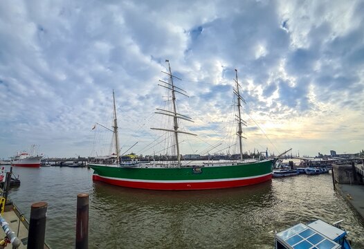 Hamburg, Germany - 15. April 2026: Rickmer Rickmers museum ship docked in Hamburg port