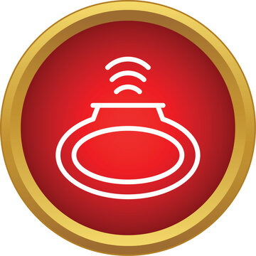 Wifi dongle icon showing wireless radio signal transmission on a red background