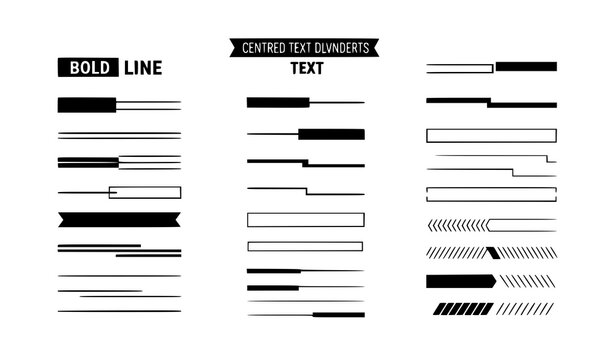 Modern text divider vector collection with clean line separators for social media ui and web design
