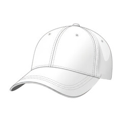 Fototapeta premium Stylish white baseball cap with subtle embroidered logo and curved brim