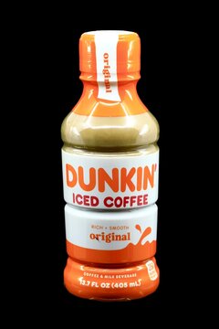 Dunkin donuts cold coffee bottle. Dunkin donuts is an American global doughnut company and coffee house chain.