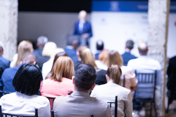 Obraz premium Business conference, corporate presentation or political event