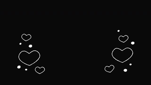 Hand-drawn heart frame animation with copy space.
