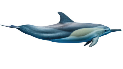Blue and grey striped dolphin swimming, isolated on transparent background © PROSTOCK