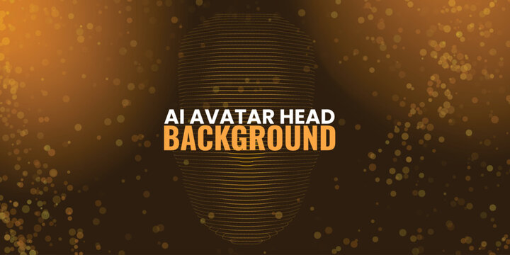 Artistic ai avatar head with dynamic composition and light