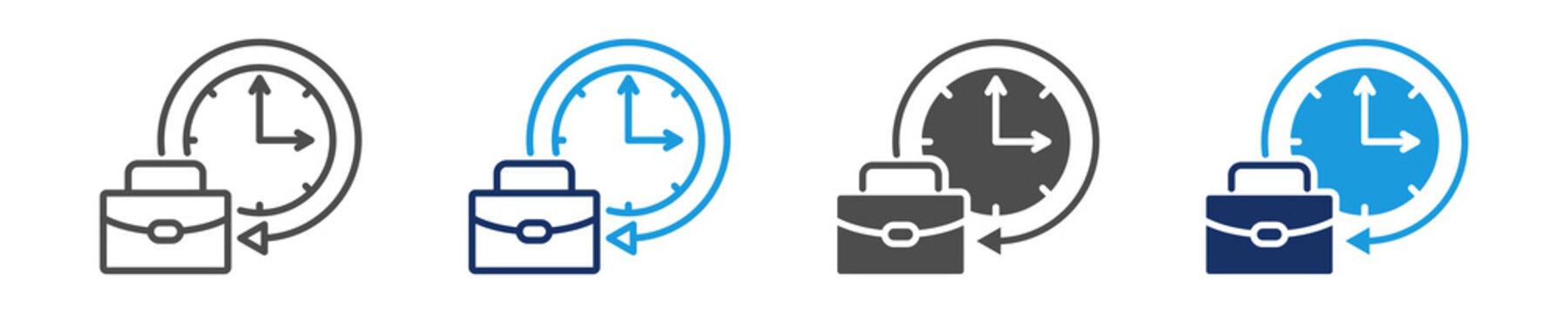 part time icon set with multi concept