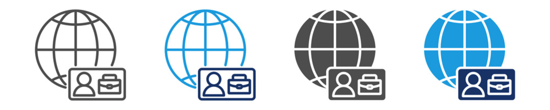 work visa icon set with multi concept