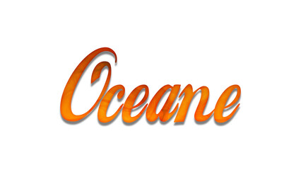 Obraz premium 3D fire text effect of name Oceane on white background.