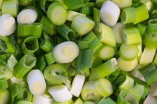 Chopped green onions scallions vegetables healthy food agriculture.