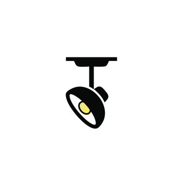 spotlight, track lighting, ceiling light, yellow bulb, black fixture