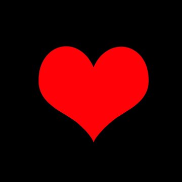 red heart on blck 