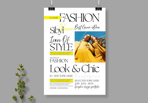 Modern Fashion Promotion Poster Template with Clean Layout