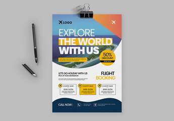 Travel Agency Flyer Template for Tour and Vacation Promotion