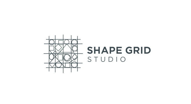 Shape Grid Studio Logo Design.