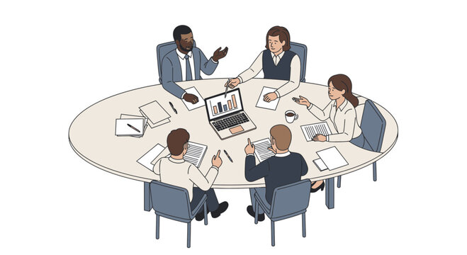 Business people sitting around table 2.