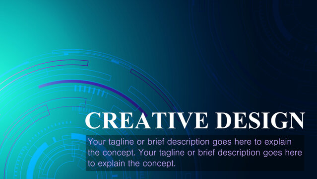 Cyber technology background template with text layout, futuristic HUD circular interface vector
