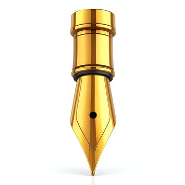 Elegant golden fountain pen nib for writing and calligraphy.