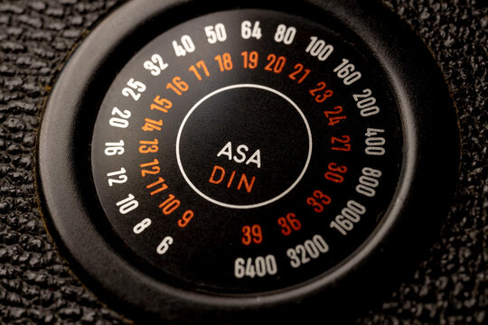 Vintage camera asa din dial showing film speed settings