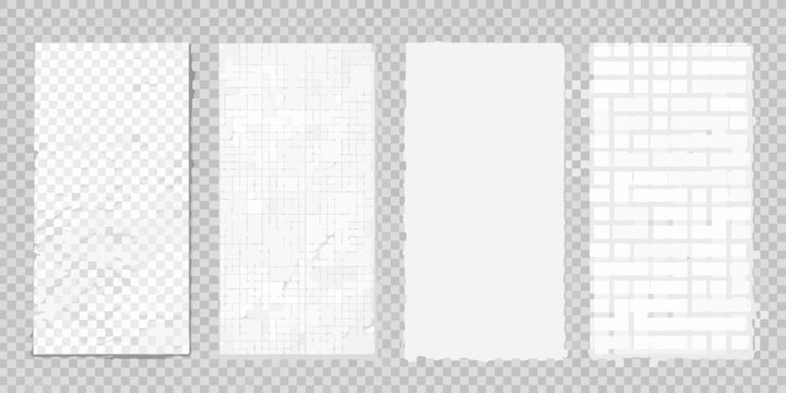 Four rectangular paper textures with varying grid and distressed effects