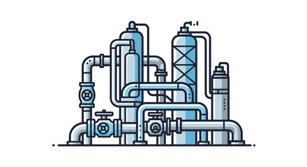 Naklejka premium Industrial machinery and equipment system.