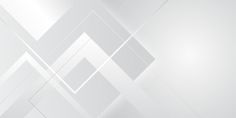 Fototapeta premium Abstract white and grey triangle overlay texture background. Modern elegant white gray banner background with creative design and shiny lines.Light gray triangle abstract subtle vector background.. 
