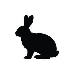 Fototapeta premium A silhouette of a rabbit animal icon vector flat design.