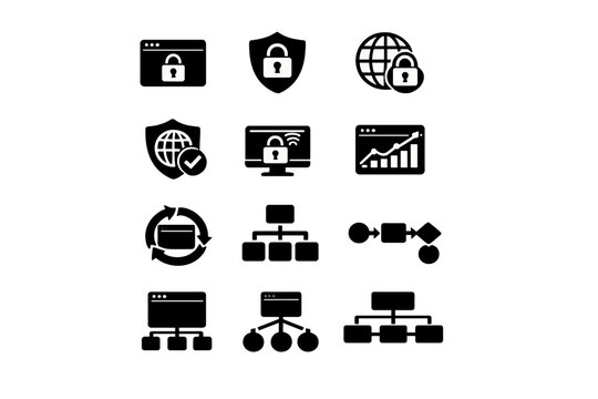 Arrows generation image https vector fill icon secure shield internet structure simple