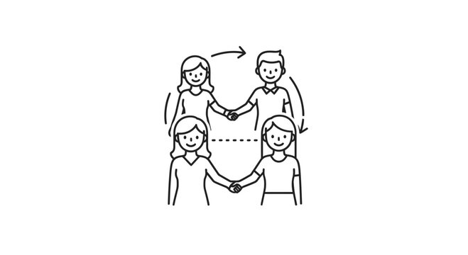 People Holding Shield Together Teamwork.