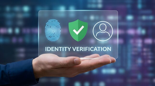 Identity Verification for the concept of security and technology.