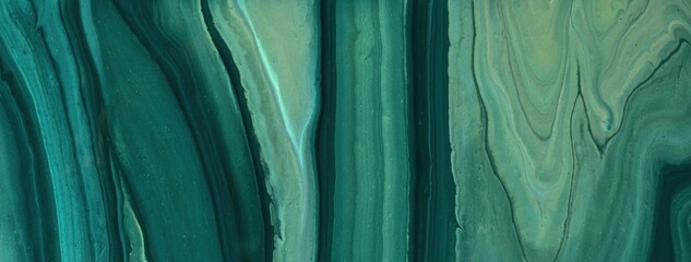 Abstract fluid art background with dark emerald green marble texture. Liquid acrylic painting backdrop with gradient © nikol85