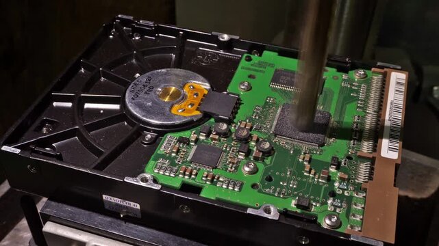 Festplatte zerst&ouml;ren vor der Entsorgung mit der Bohrmaschine - Datenschutz