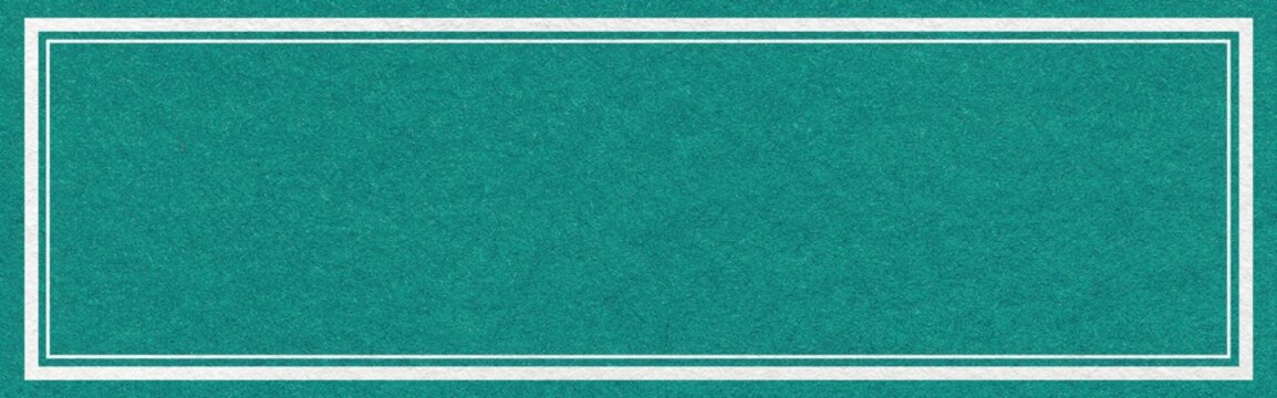 Emerald green textured paper background with white double frame border and copy space for website header banner template