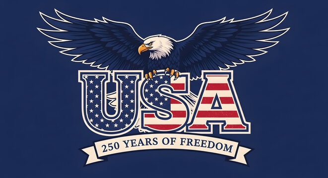 American eagle and usa bicentennial celebration design