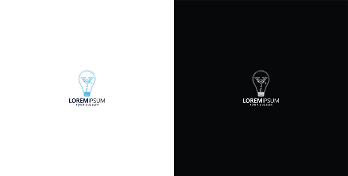 smart bulb technology logo design, bulb logo design initial Y creative bulb logo ideas