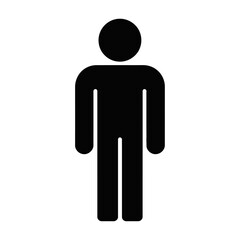 Vector of a human figure standing upright with a minimalistic design © Glows