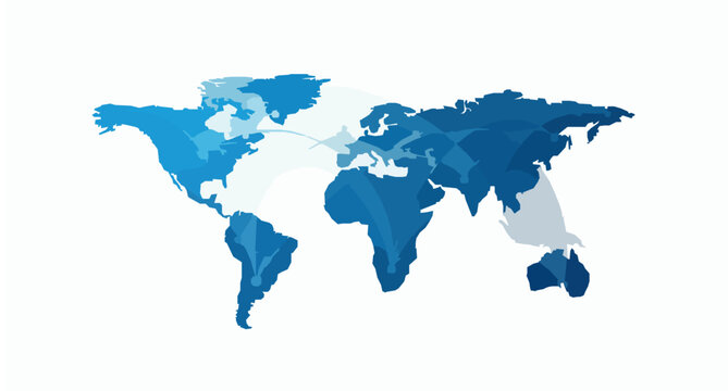Global network connection world map with data lines and nodes high speed internet technology vector background on white