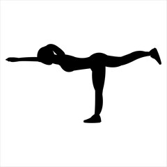 Fototapeta premium Airplane Balance Yoga Pose Silhouette with Horizontal Body Alignment and Extended Limbs