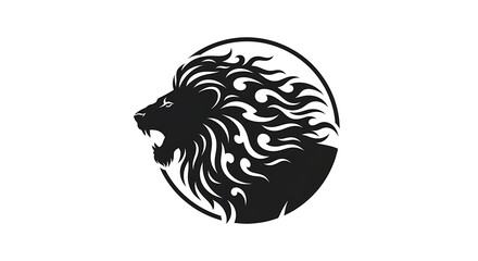 Obraz premium Lion Head Silhouette Vector Illustration.