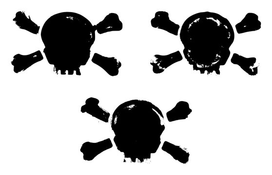 Skull And Crossbones Grunge Stencil Design Element Vector