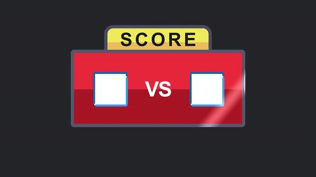 Professional Template Digital Scoreboard for Sports and Gaming. Minimalist Interface Element on Transparent Alpha.